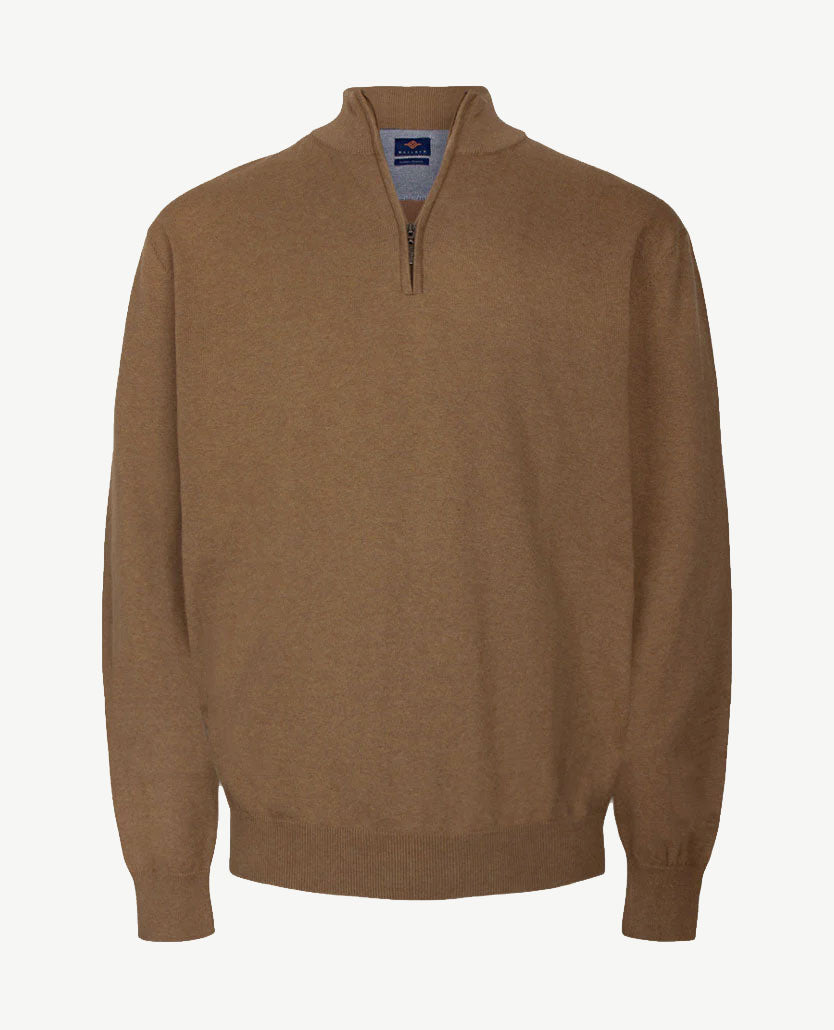 Baileys - Polo met rits - Gebreid - Mêlée taupe