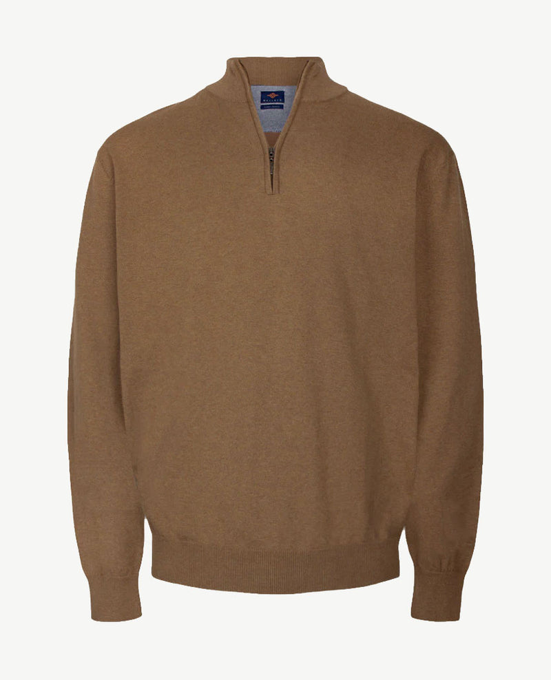 Baileys - Polo met rits - Gebreid - Mêlée taupe