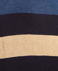 Baileys - Polo met rits - Gebreid - Streep - Navy, beige, camel en blauwen