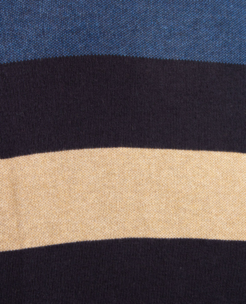 Baileys - Polo met rits - Gebreid - Streep - Navy, beige, camel en blauwen