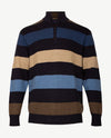 Baileys - Polo met rits - Gebreid - Streep - Navy, beige, camel en blauwen
