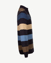Baileys - Polo met rits - Gebreid - Streep - Navy, beige, camel en blauwen
