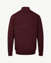 Baileys - Polo met rits - Ribbel gebreid - Two tone - Donkerrood met navy