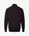 Baileys - Polo met rits - Ribbel gebreid - Two tone - Navy met cognac