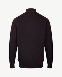 Baileys - Polo met rits - Ribbel gebreid - Two tone - Navy met cognac