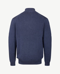Baileys - Polo met rits - Ribbel gebreid - Two tone - Blauw met navy