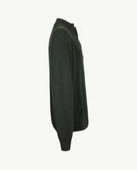 Baileys - Polo met rits - Ribbel gebreid - Two tone - Groen met navy
