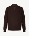 Baileys - Polo met rits - Ribbel gebreid - Two tone - Choco met navy
