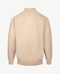 Baileys - Polo met rits - Gebreid - Kabel - Licht beige