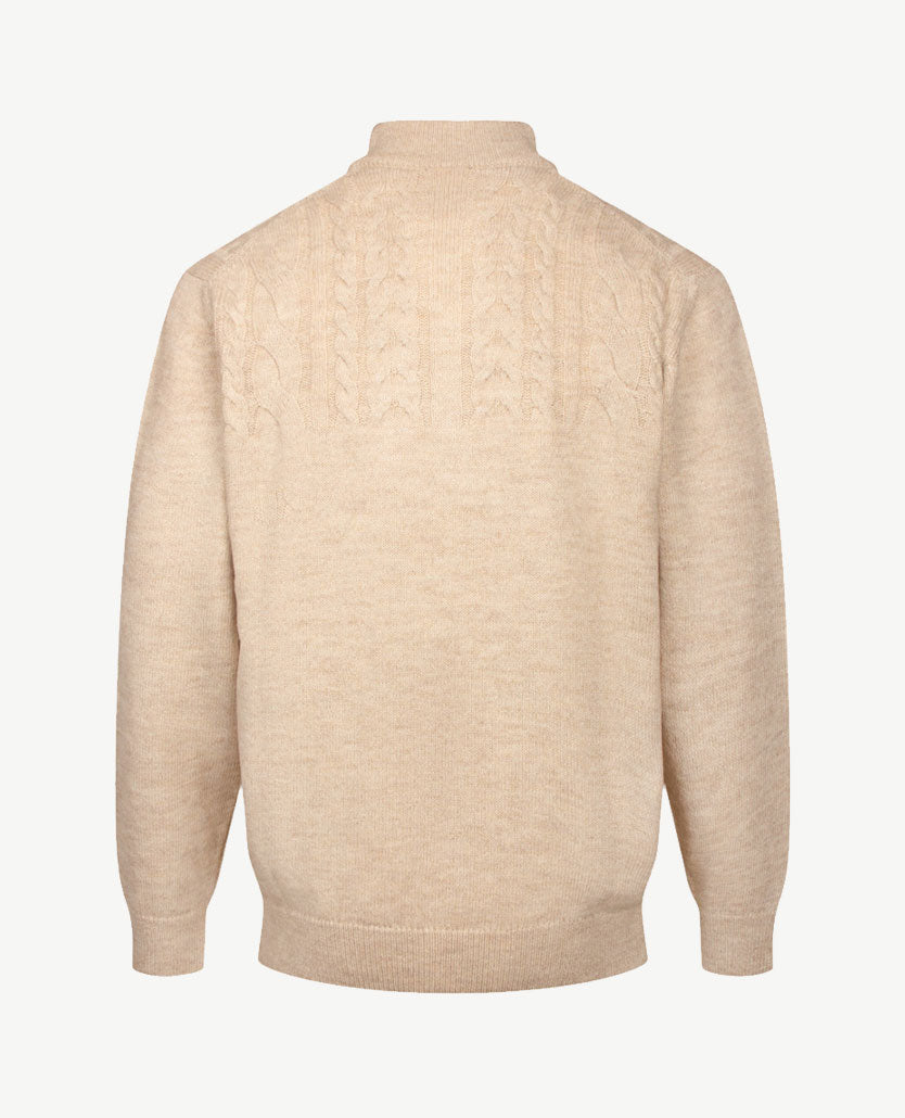 Baileys - Polo met rits - Gebreid - Kabel - Licht beige