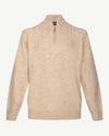 Baileys - Polo met rits - Gebreid - Kabel - Licht beige