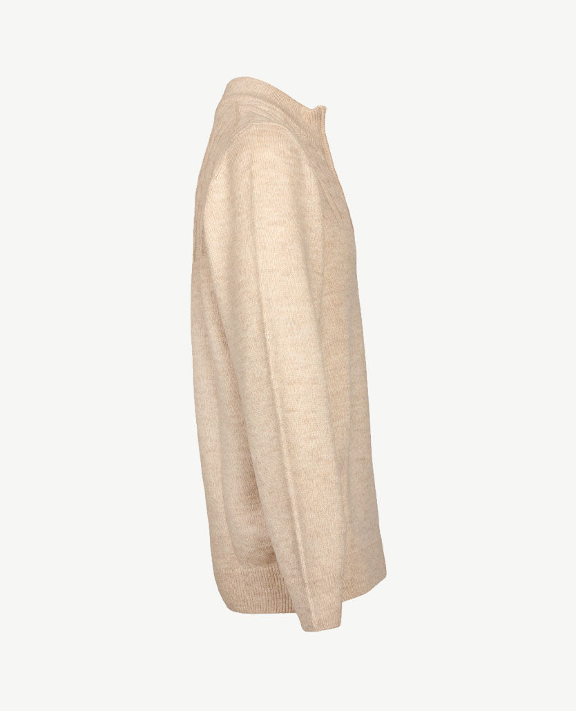 Baileys - Polo met rits - Gebreid - Kabel - Licht beige