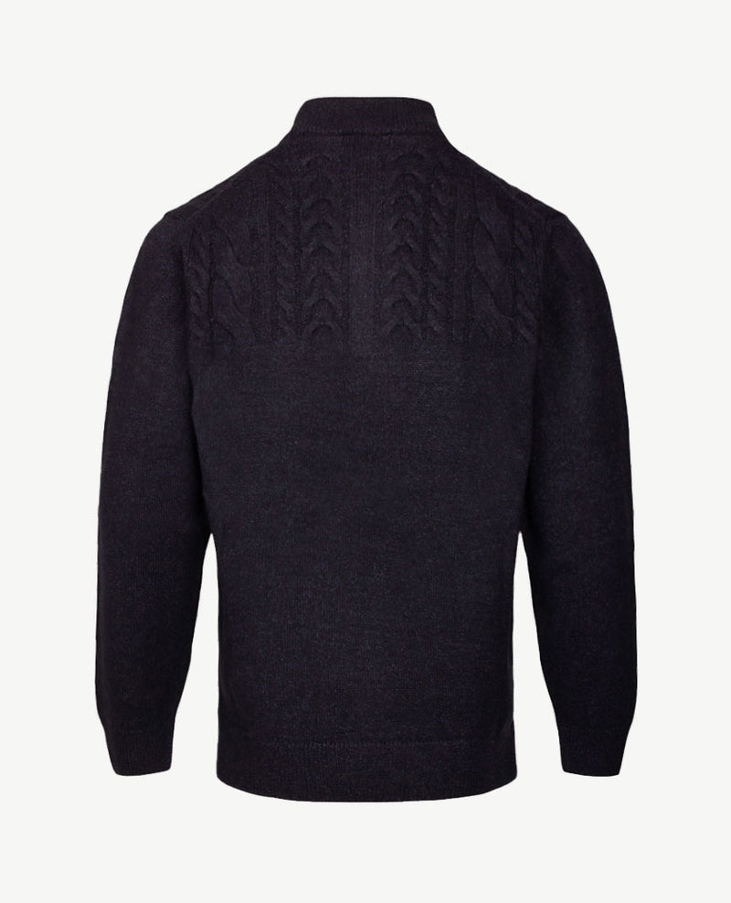 Baileys - Polo met rits - Gebreid - Kabel - Navy mêlée