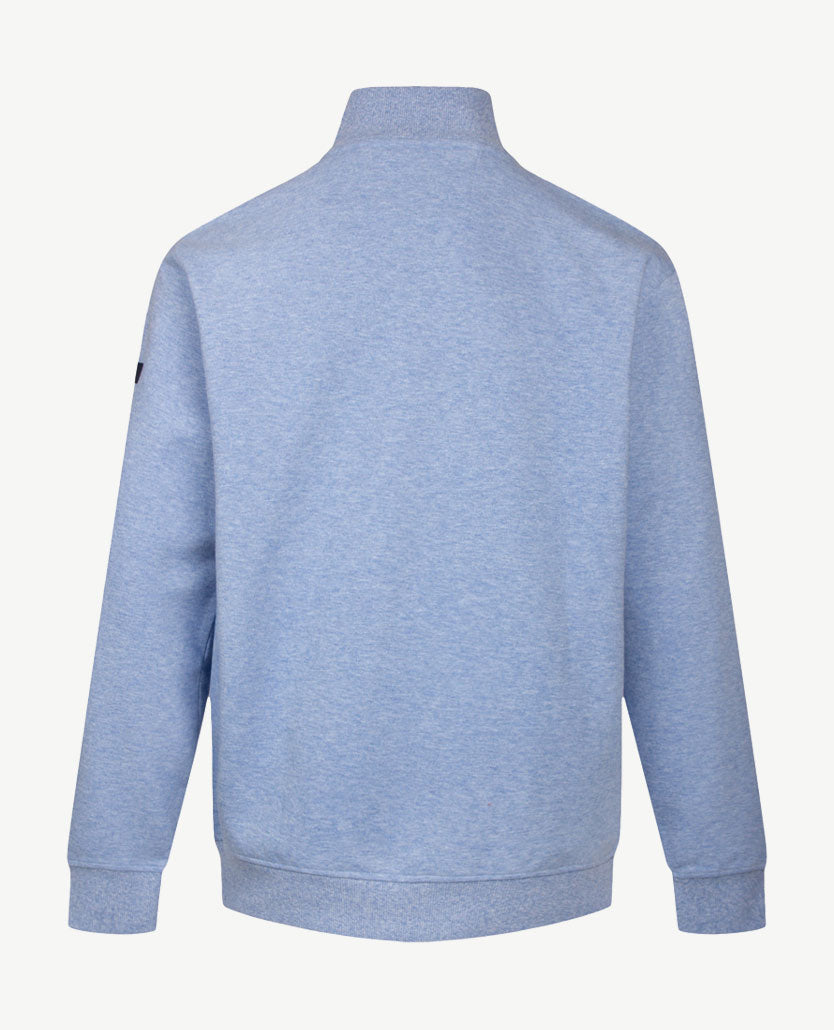 Baileys - Polo met rits - Sweat - Mêlée - Blue met navy en wit