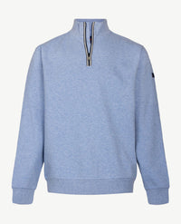 Baileys - Polo met rits - Sweat - Mêlée - Blue met navy en wit