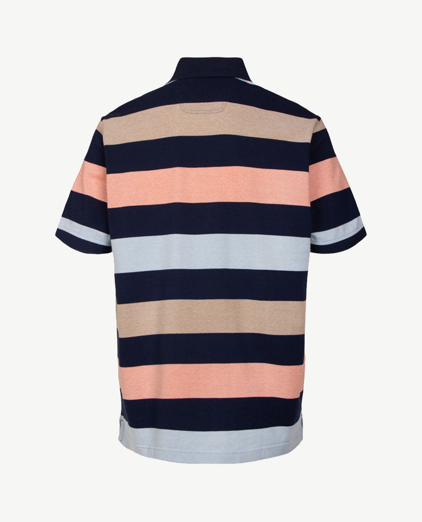 Baileys - Polo - Streep navy met koraal, beige en blue