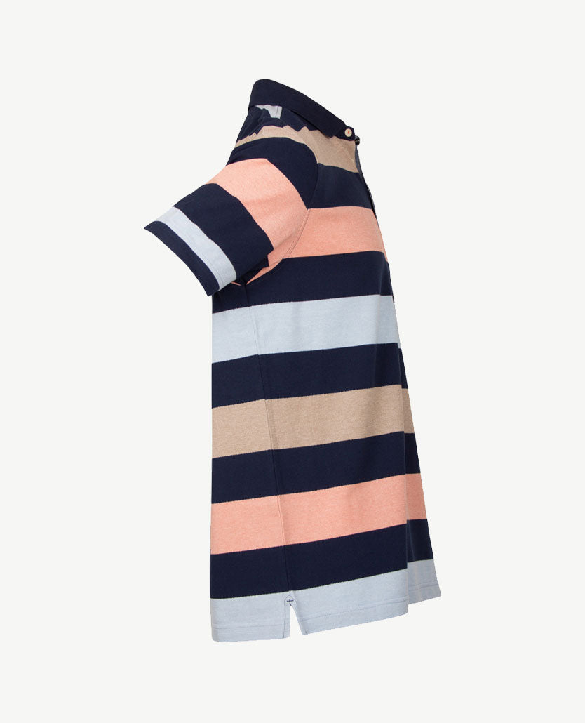 Baileys - Polo - Streep navy met koraal, beige en blue