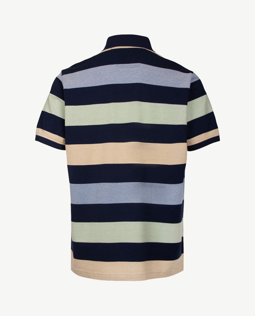 Baileys - Polo - Streep navy met groen, beige en blue