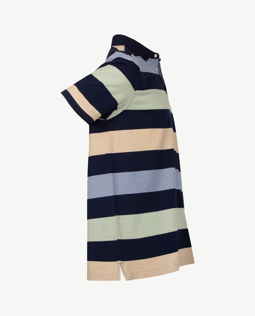 Baileys - Polo - Streep navy met groen, beige en blue