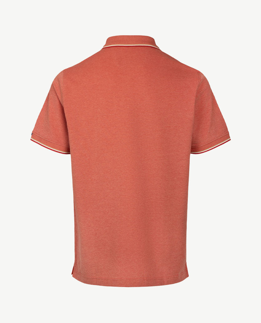 Baileys - Polo met borstzakje - Two tone piqué - Roest en beige