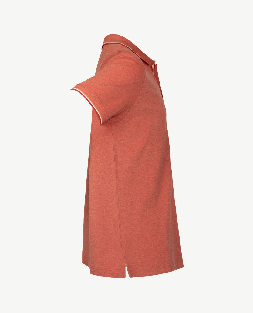 Baileys - Polo met borstzakje - Two tone piqué - Roest en beige