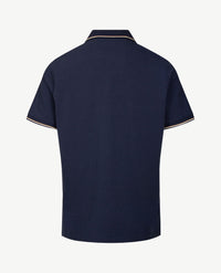 Baileys - Polo met borstzakje - Two tone piqué - Denim blue