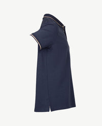 Baileys - Polo met borstzakje - Two tone piqué - Denim blue