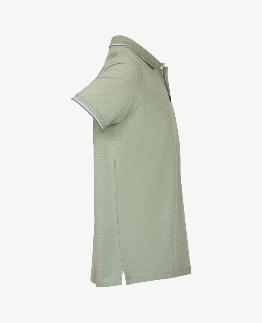 Baileys - Polo met borstzakje - Two tone piqué - Groen