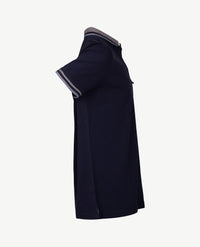 Baileys - Polo met borstzakje rits - Uni - Navy met wit mêlée
