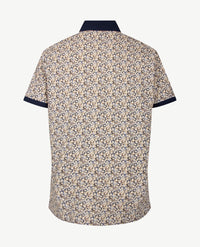 Baileys - Polo - Dessin multicolor blokje - Navy met beige en blauwen