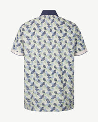 Baileys - Herenpolo met zakje - Dessin blaadjes- Navy, groenen en blue