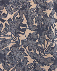 Baileys - Polo - Dessin groot blad - Navy met beige-taupe