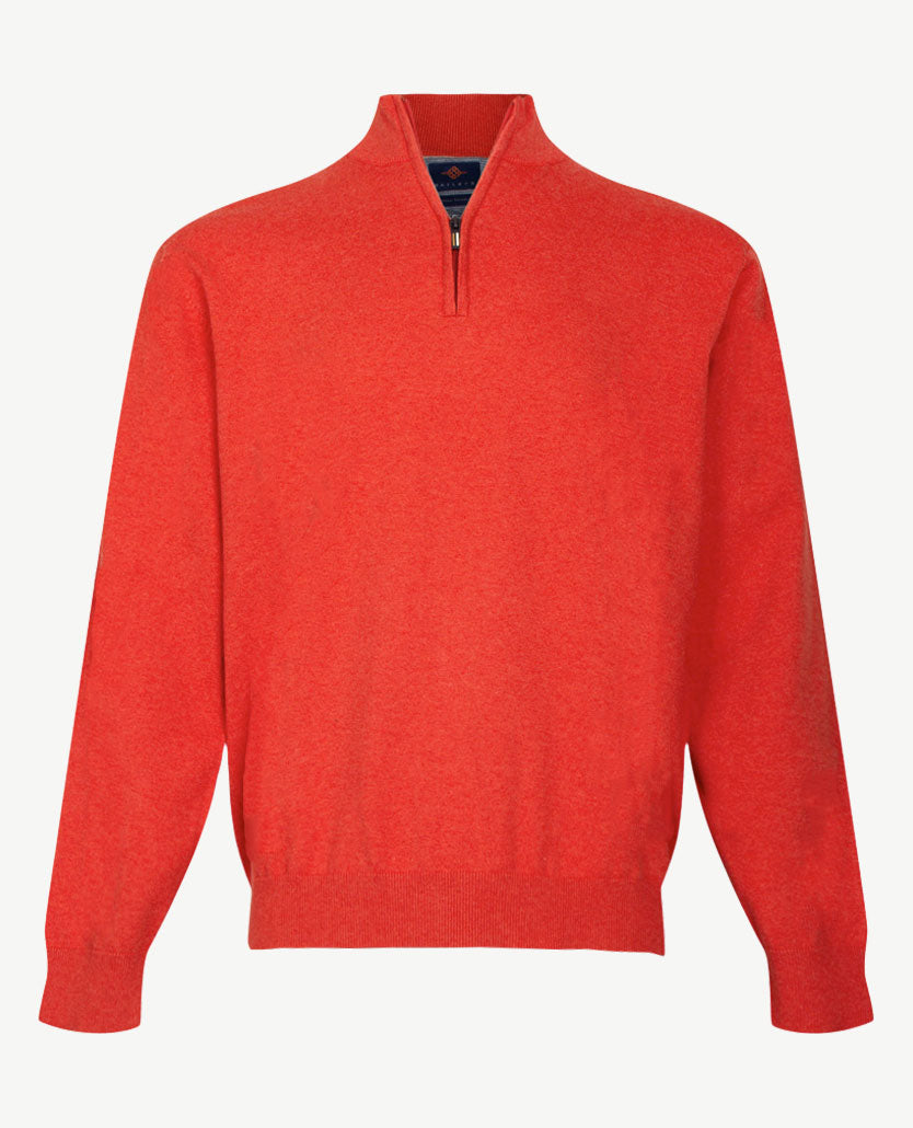 Baileys - Polo met rits - Gebreid - Mêlée burnt red