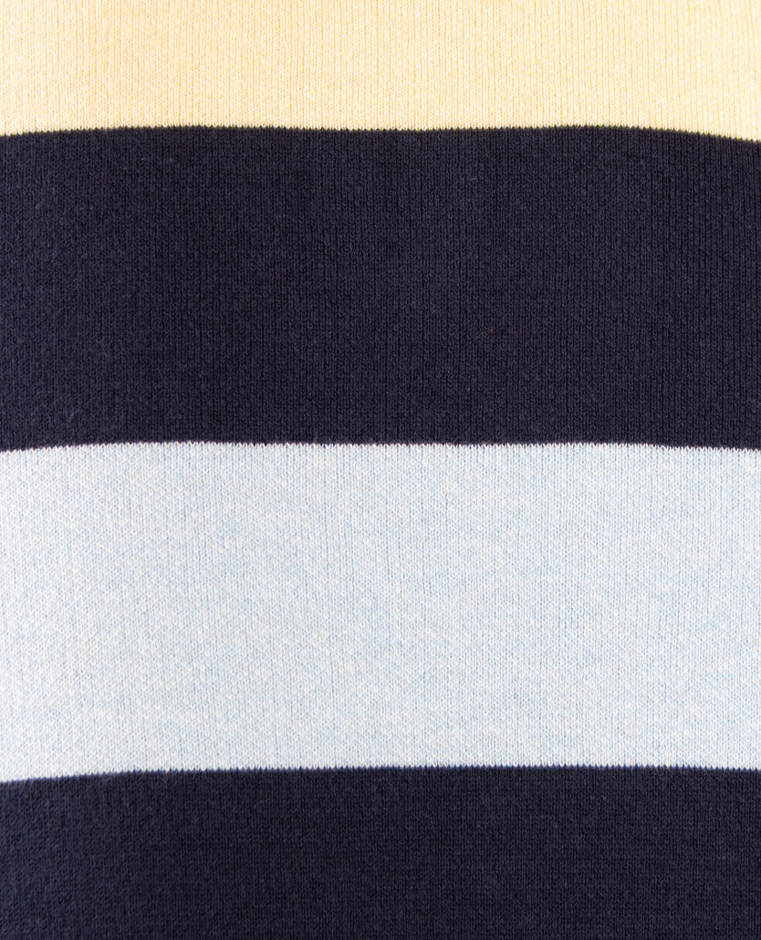 Baileys - Polo met rits - Gebreid - Streep geel, blue, beige en navy
