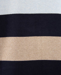 Baileys - Polo met rits - Gebreid - Streep koraal, blue, beige en navy