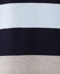Baileys - Polo met rits - Gebreid - Streep Groen, navy, bleu en beige