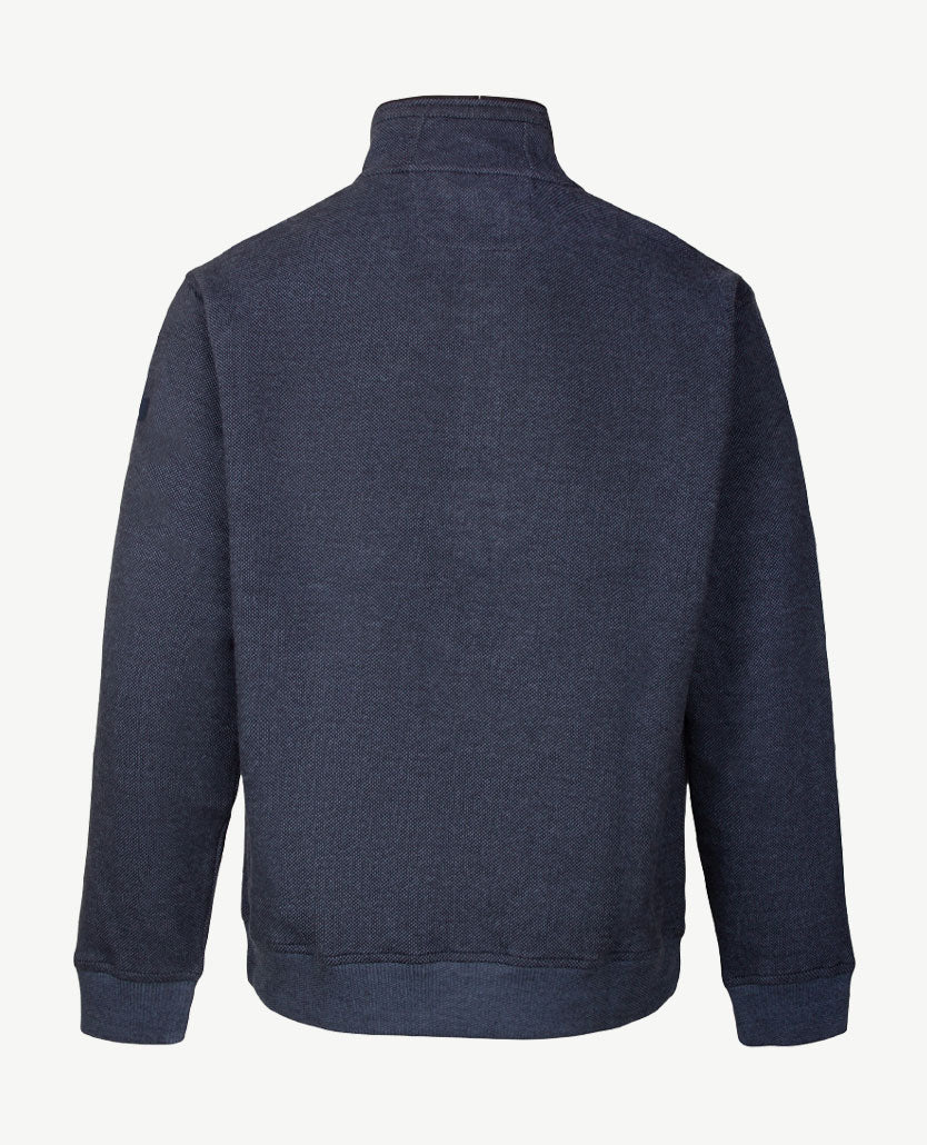 Baileys - Herenpolo met rits - Two tone - Navy met raf blauw