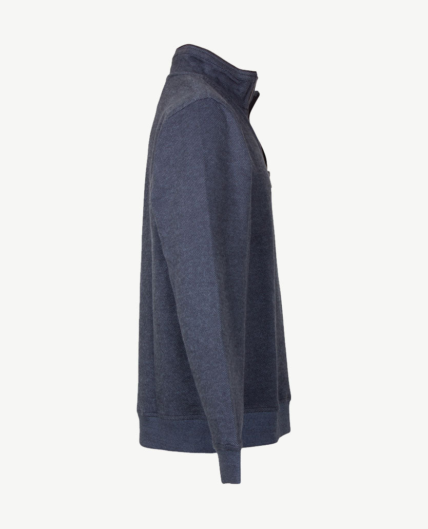 Baileys - Herenpolo met rits - Two tone - Navy met raf blauw