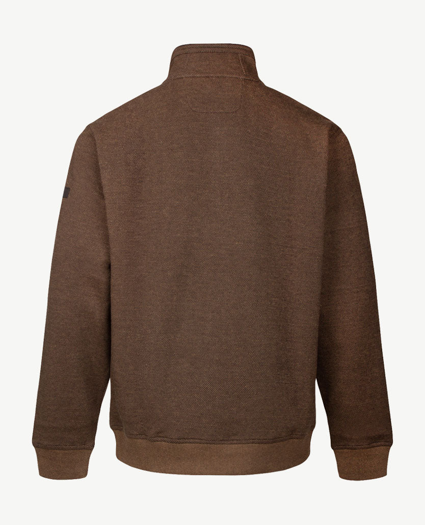 Baileys - Herenpolo met rits - Two tone - Choco met cognac