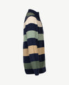 Baileys - Polo met rits - Gebreid - Streep - Navy, beige, camel en groen