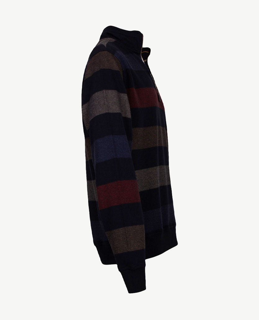 Baileys - Polo - Streep met navy, beige, bordeaux en blauw