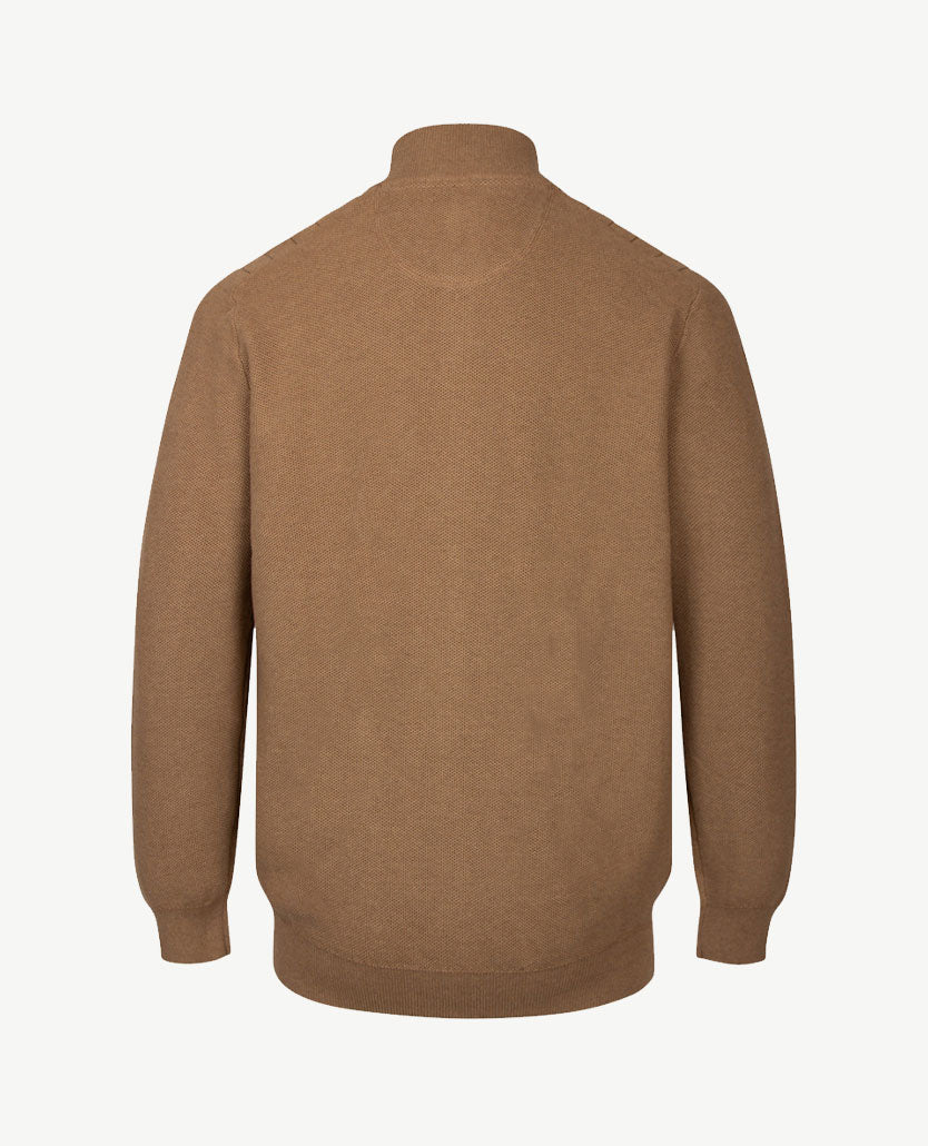 Baileys  - Vest - Gebreid - Met rits en zakken - Donker beige