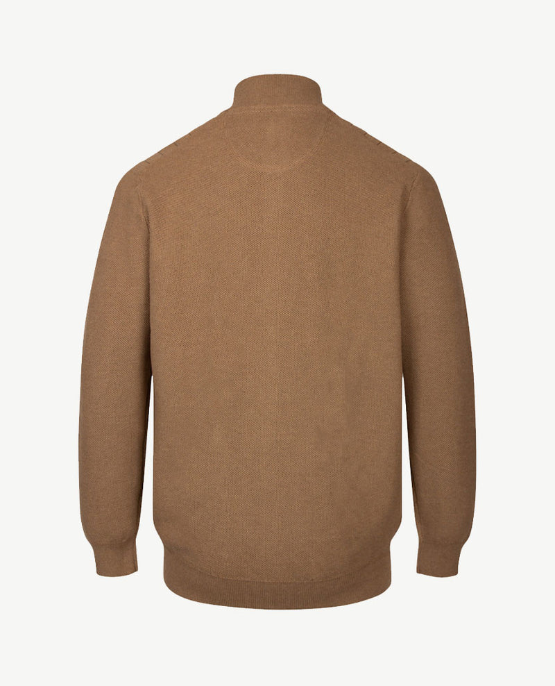 Baileys  - Vest - Gebreid - Met rits en zakken - Donker beige