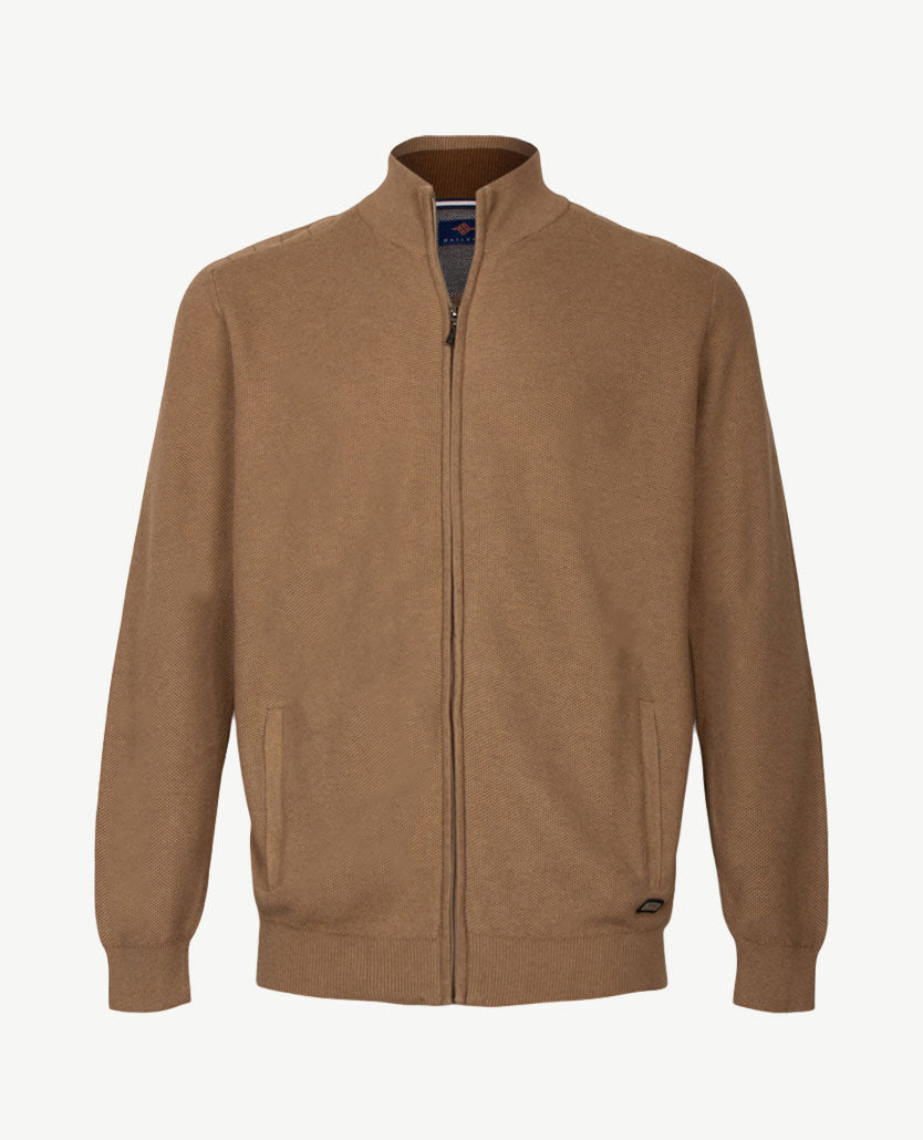 Baileys  - Vest - Gebreid - Met rits en zakken - Donker beige