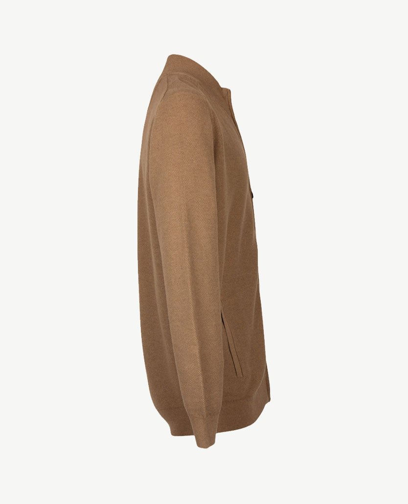 Baileys  - Vest - Gebreid - Met rits en zakken - Donker beige