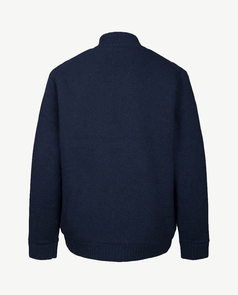 Baileys  - Gevoerd vest - Met rits en zakken - Gebreid - Kabel navy mêlée