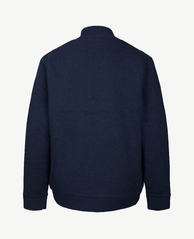 Baileys  - Gevoerd vest - Met rits en zakken - Gebreid - Kabel navy mêlée