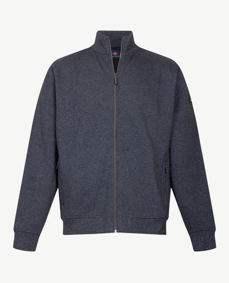 Baileys  - Vest met rits  en zakken - Sweat stof - Staalblauw met navy