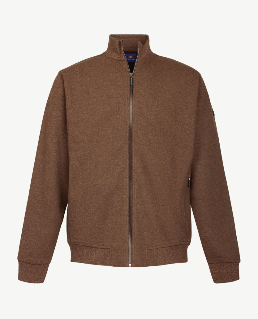 Baileys  - Vest met rits  en zakken - Sweat stof - Taupe met navy