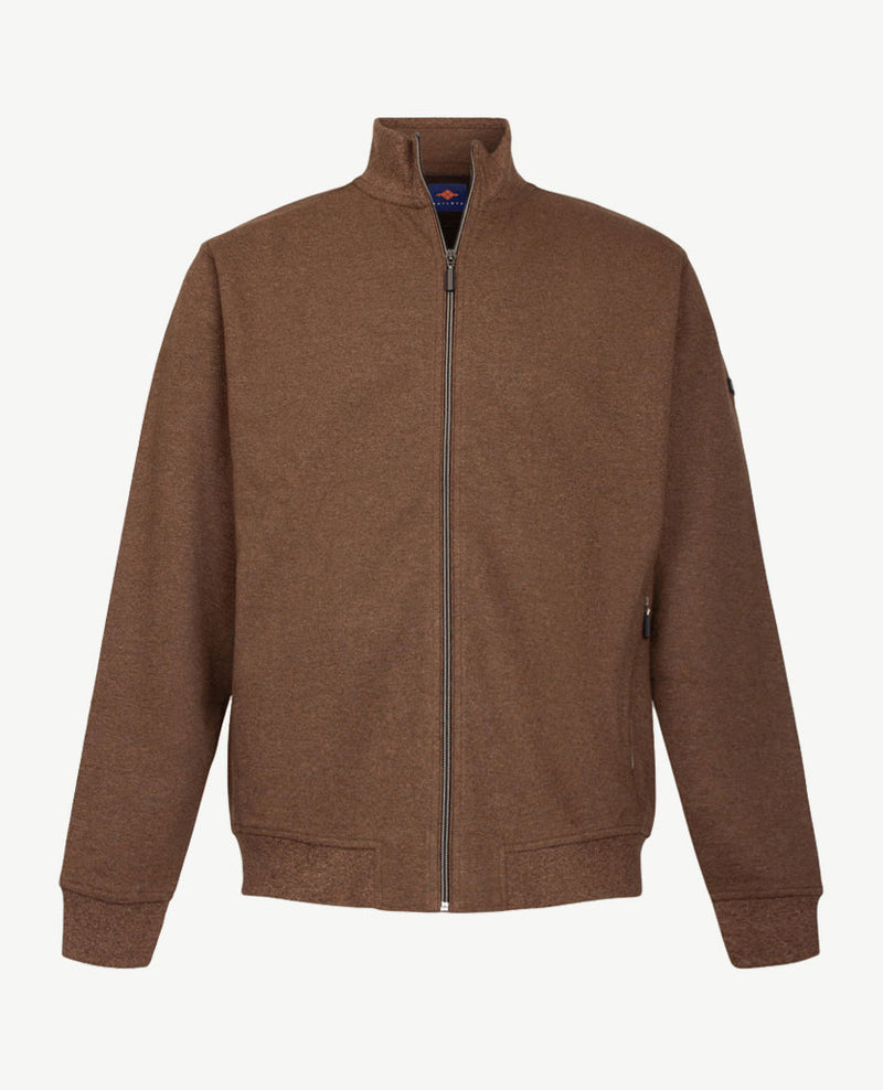 Baileys  - Vest met rits  en zakken - Sweat stof - Taupe met navy